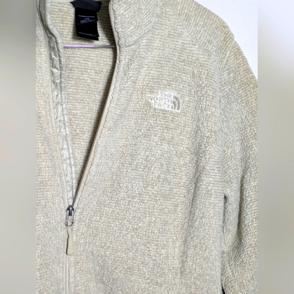 NORTH FACE Women’s Deep Pile Fleece Jacket Full Zip, Beige| Spring|Athleisure| L - Picture 3 of 10